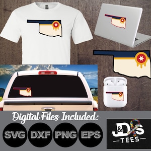 Tulsa Flagge Oklahoma State Umriss SVG, PNG digitale Dateien - Tulsa, OK Flagge Shirt, Tulsa Flagge Aufkleber, Tulsa Flagge Aufkleber - Cricut Download