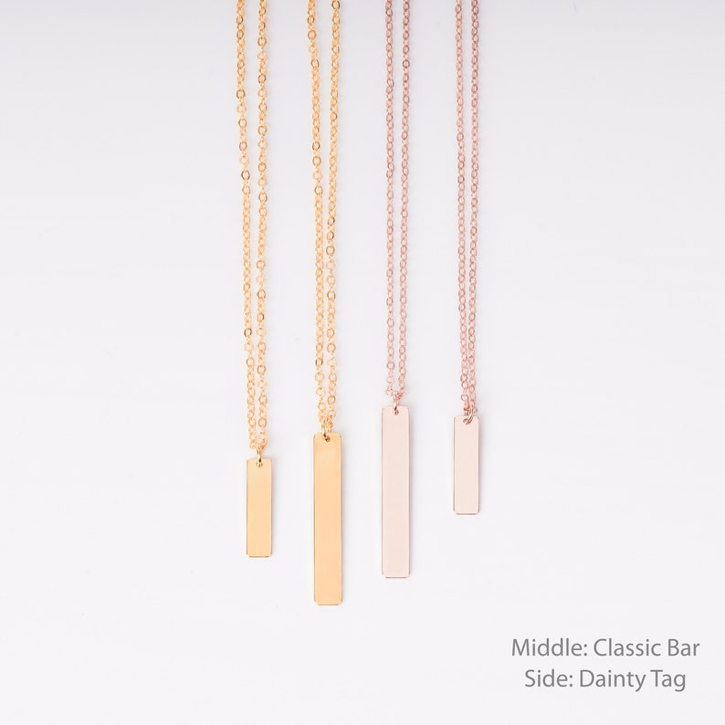Personalized Jewelry Name Plate Necklace Personalized Necklace Name Necklace Custom Necklace Vertical Bar Necklace Engraved Necklace