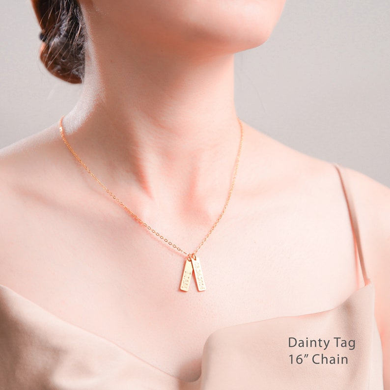 Personalized Jewelry Name Plate Necklace Personalized Necklace Name Necklace Custom Necklace Vertical Bar Necklace Engraved Necklace