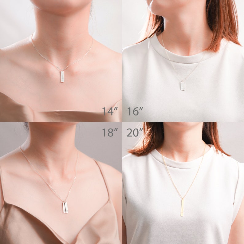 Personalized Jewelry Name Plate Necklace Personalized Necklace Name Necklace Custom Necklace Vertical Bar Necklace Engraved Necklace