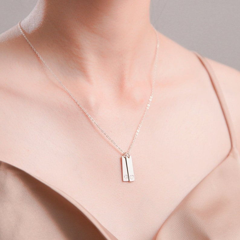 Personalized Jewelry Name Plate Necklace Personalized Necklace Name Necklace Custom Necklace Vertical Bar Necklace Engraved Necklace