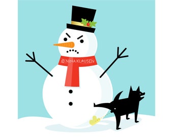 Snowman having a really bad day royalty-free illustration - 0002
