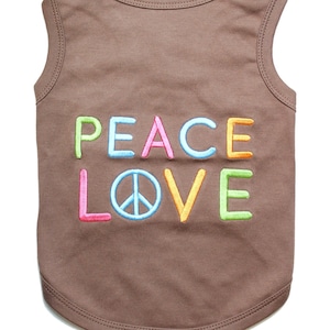 Peace Love Dog T-Shirt for Dogs Cats Pets Clothes Tank Top Tees