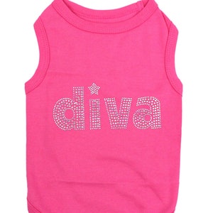 Diva Dog T-Shirt for Dogs Cats Pets Clothes Tank Top Tees