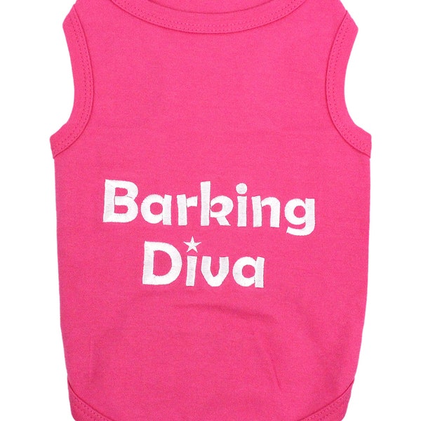 Barking Diva Dog T-Shirt for Dogs Cats Pets Clothes Tank Top Tees