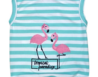 Flamingo Dog T-Shirt for Dogs Cats Pets Clothes Tank Top Tees