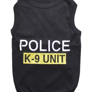 Police Dog T-Shirt for Dogs Cats Pets Clothes Tank Top Tees