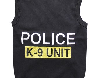 Police Dog T-Shirt for Dogs Cats Pets Clothes Tank Top Tees