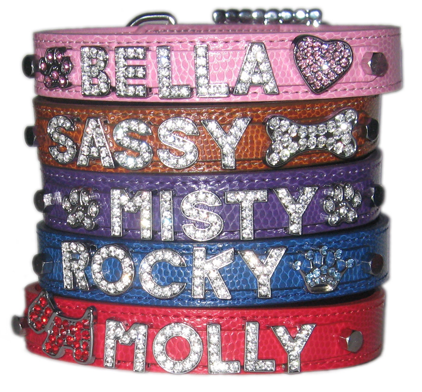 rhinestone personalized dog collars