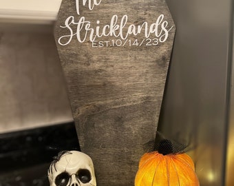 Coffin Wall-Hanging Guestbook - Tombstone Wooden Signing Guestbook