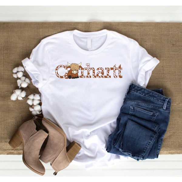 Carhartt Cow T-Shirt | Unisex Carhartt Tee | Cow Print Carhartt