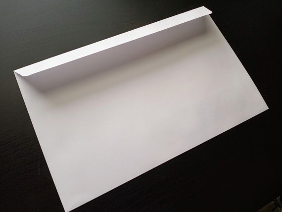 No. 6 1/2, Bright White Open Side, 9x6 Envelopes with Booklet Design, Gummed Seal Square Flaps, Stationery Set Il_570xn