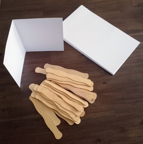 DIY Blank Hand Fan Kit Printable, Natural White Legal 8.5" x 14" inches | Heavy Weight 100# lb. Cover Card Stock Paper with Free Wood Sticks Il_570xn