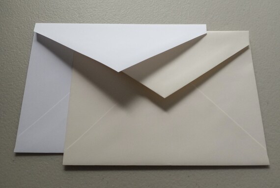 Party A-1 RSVP (#4 Bar) Envelope, Wedding Printable Triangle Flap Enclosures, 3 x 5 inch RSVP Card, White or Ivory Il_570xn