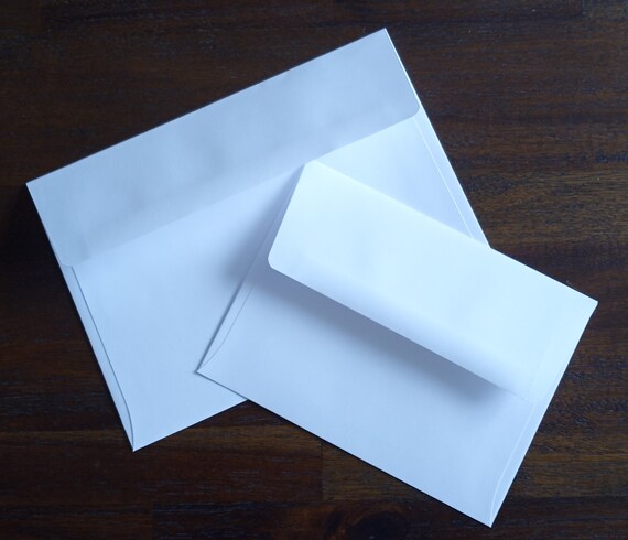 A7 Invitation Envelopes, Bright White Mailers, 5.25 x 7.25 inches, Square Flap, Announcement Party Style, 70# lb. Paper Il_570xn