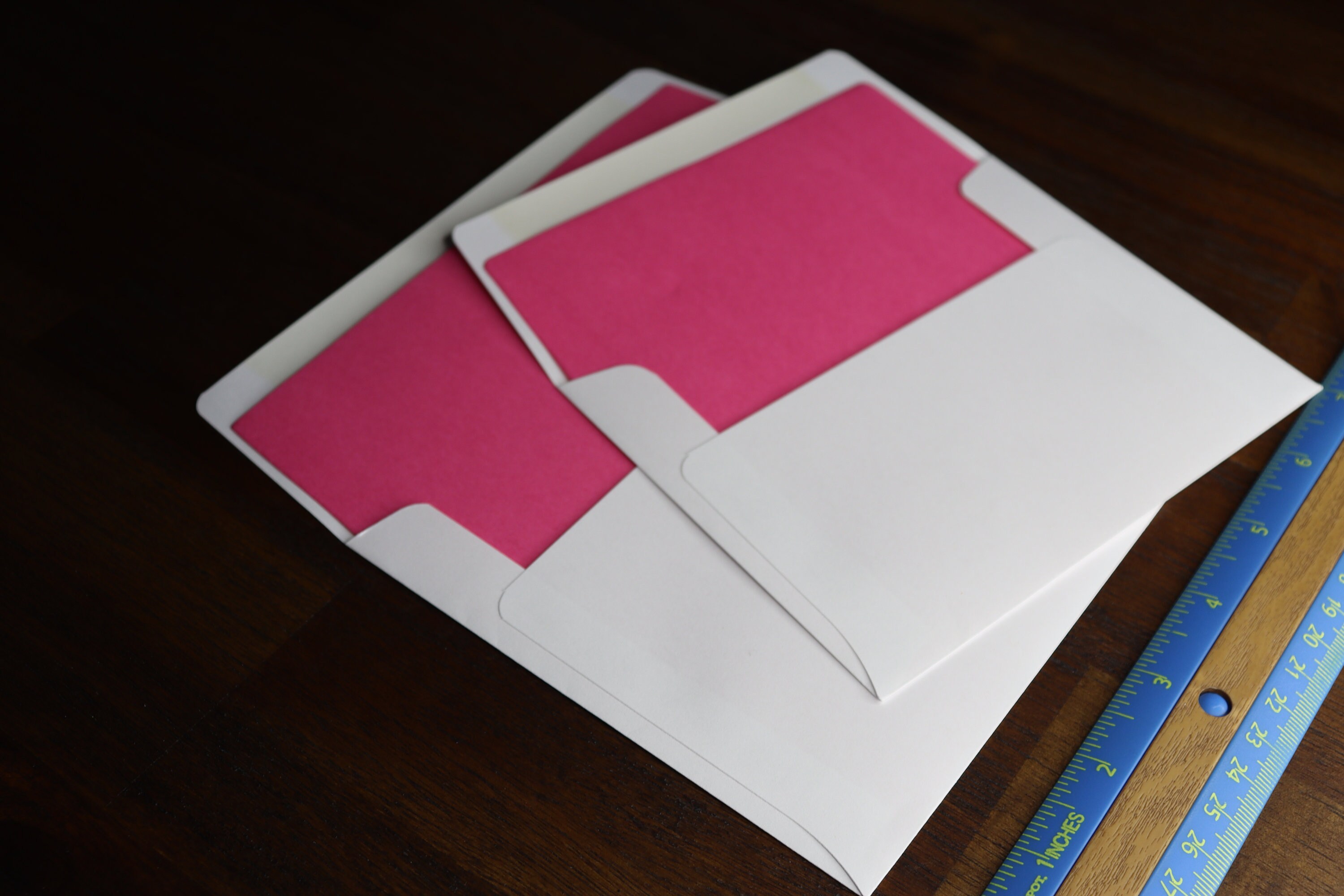 Lined A7 Envelopes Pasion Pink Envelope White Square Flap Etsy