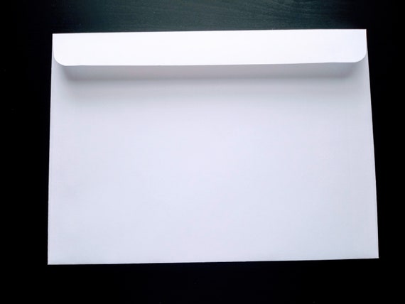 Booklet Envelope, No. 13 Bright White Paper Sleeves, 10x13 Mailers, Gummed Seal Square Flaps, 28lb Paperweight Il_570xn