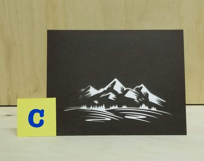 Mountain Themed Laser Cut Note Cards