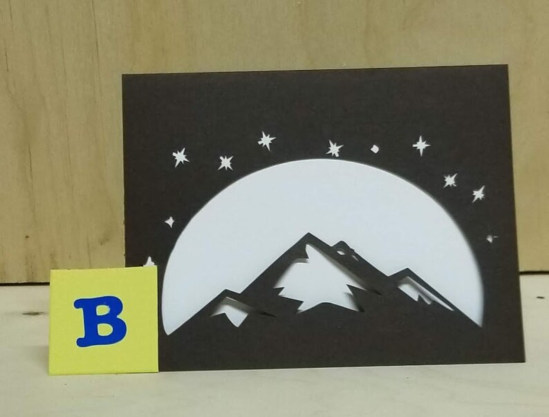 Mountain Themed Laser Cut Note Cards