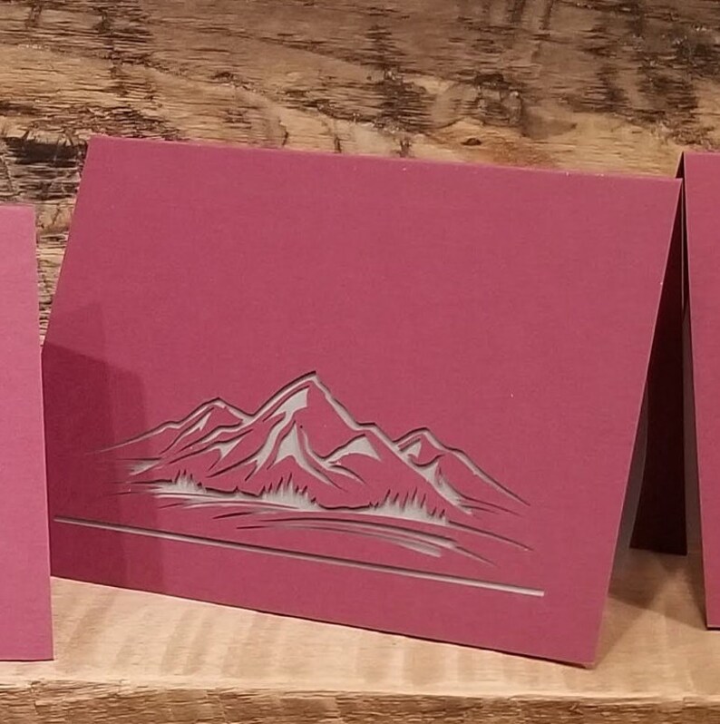 Mountain Themed Laser Cut Note Cards