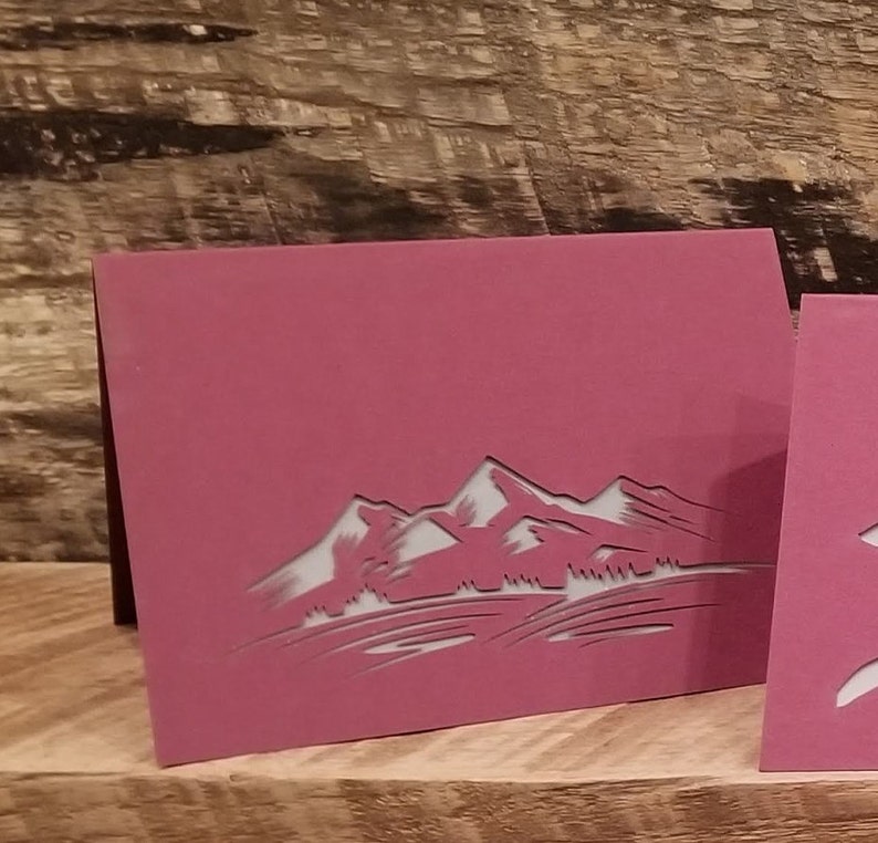 Mountain Themed Laser Cut Note Cards
