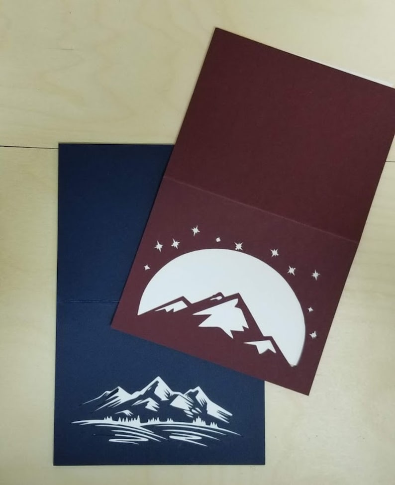 Mountain Themed Laser Cut Note Cards