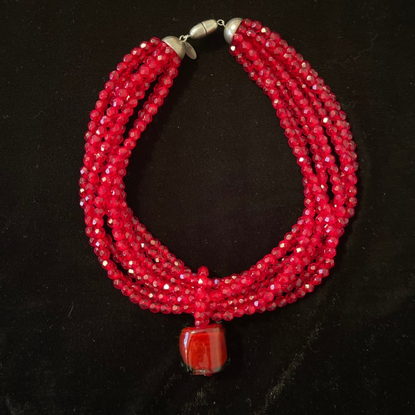 Collier cristal Murano années 90