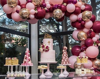 Decorations Romani Tech Bridal Shower Decorations Burgundy Pink