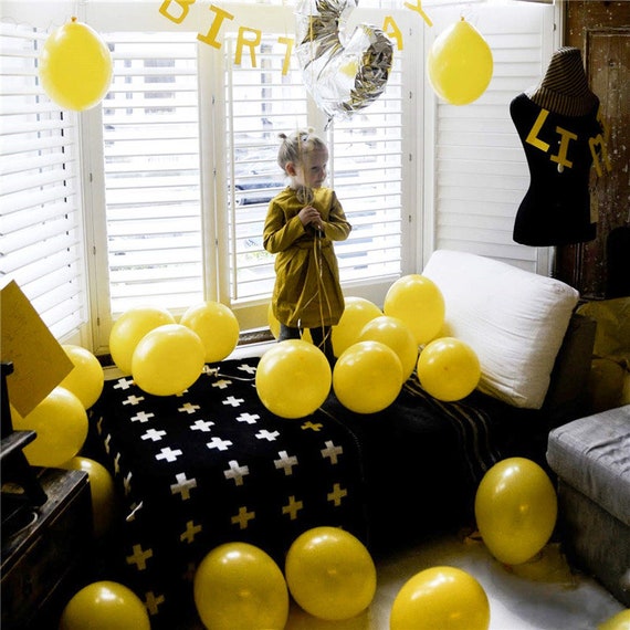 100pcs 10 Inch Gray White Yellow Balloon Arch Party Balloons Etsy