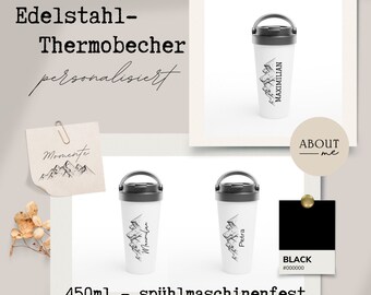 personalisierter 450ml Thermo-Edelstahlbecher "Mountain" - spühlmaschinenfest