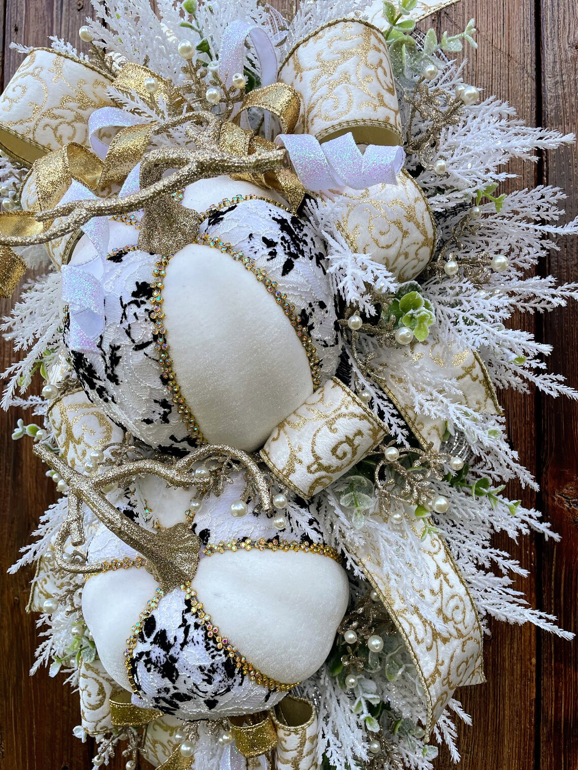 Elegant Pumpkin Swag, Fall Elegant Wreath, Pumpkin Front Door Wreath ...