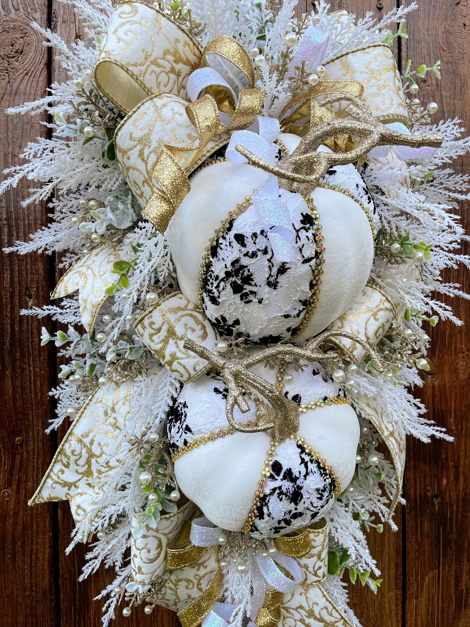 Elegant Pumpkin Swag, Fall Elegant Wreath, Pumpkin Front Door Wreath ...