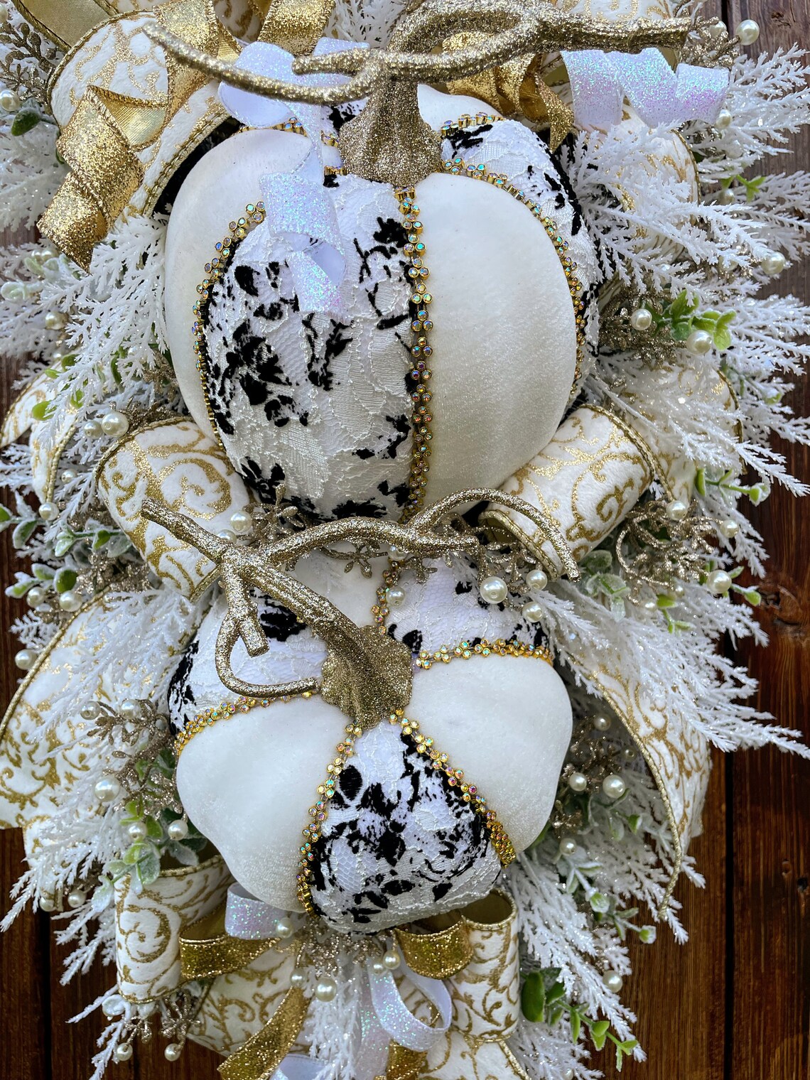Elegant Pumpkin Swag, Fall Elegant Wreath, Pumpkin Front Door Wreath ...