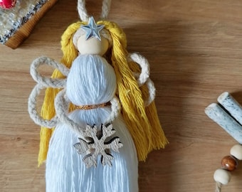 Christmas angel/doll decoration, rustic handmade Christmas ornament