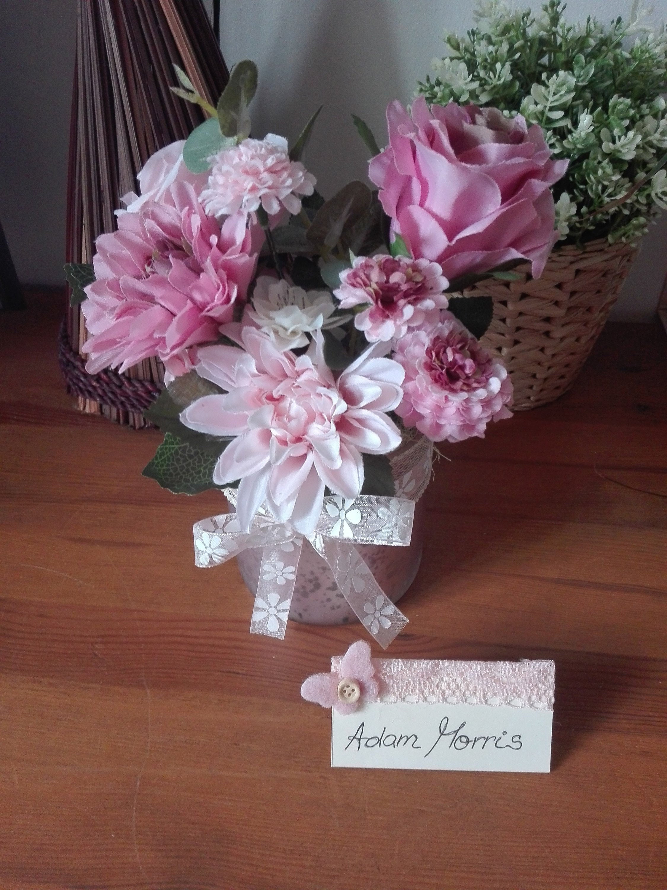 Pink Artificial Flower Arrangement Etsy