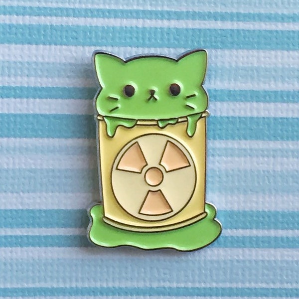 Toxic Cat Enamel Pin - Kawaii Enamel Pins - Cat Lapel Pin