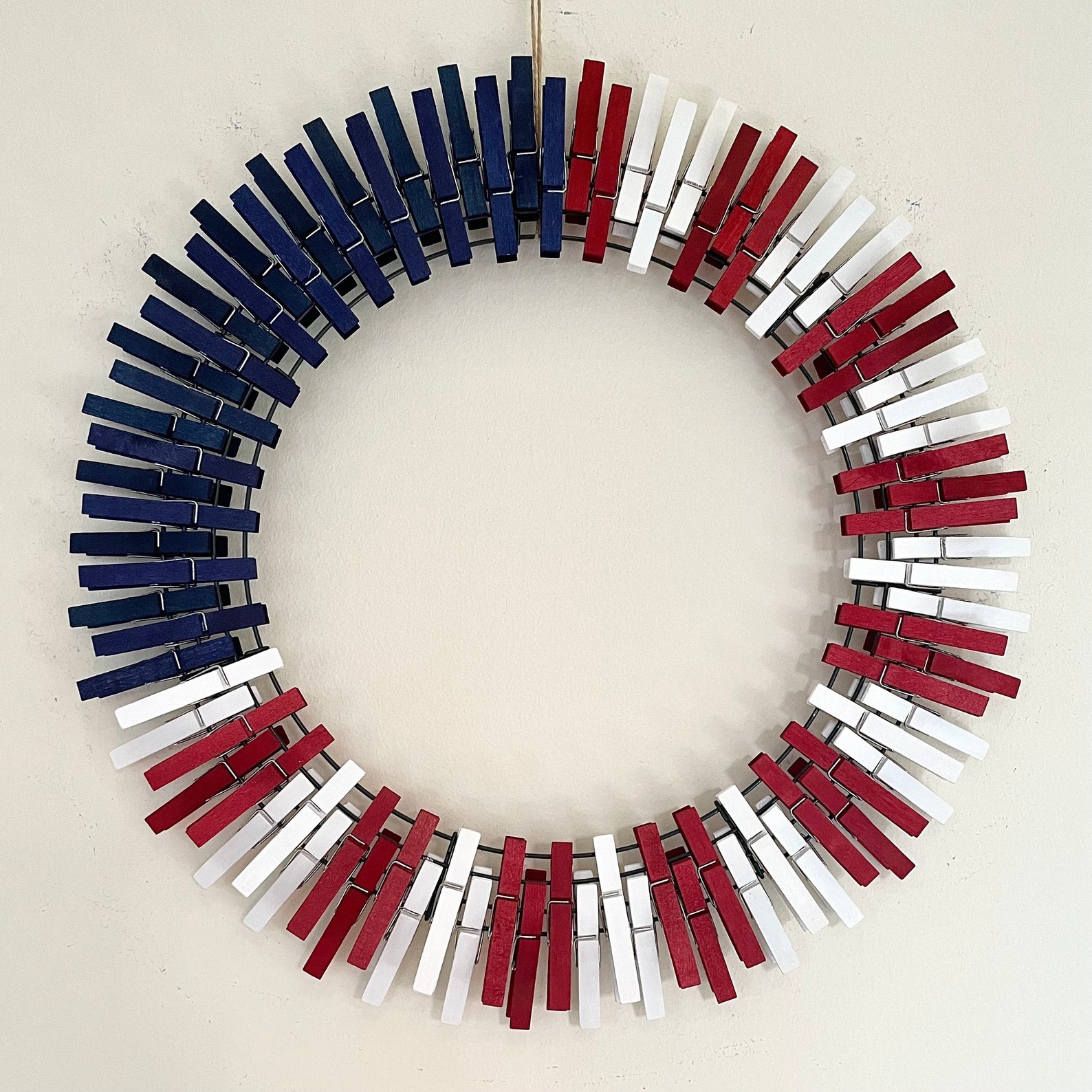 American Flag Clothespin Wreath Etsy