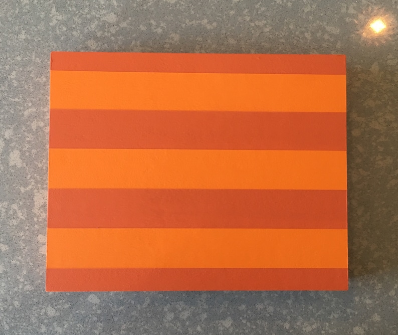 Personalized Hand Painted Orange Halloween Striped Wooden Keepsake Box Halloween Candy Box Memory Box Gift Box