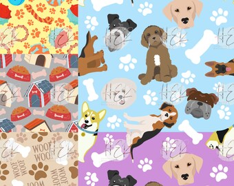 Dog Seamless Pattern Bundle