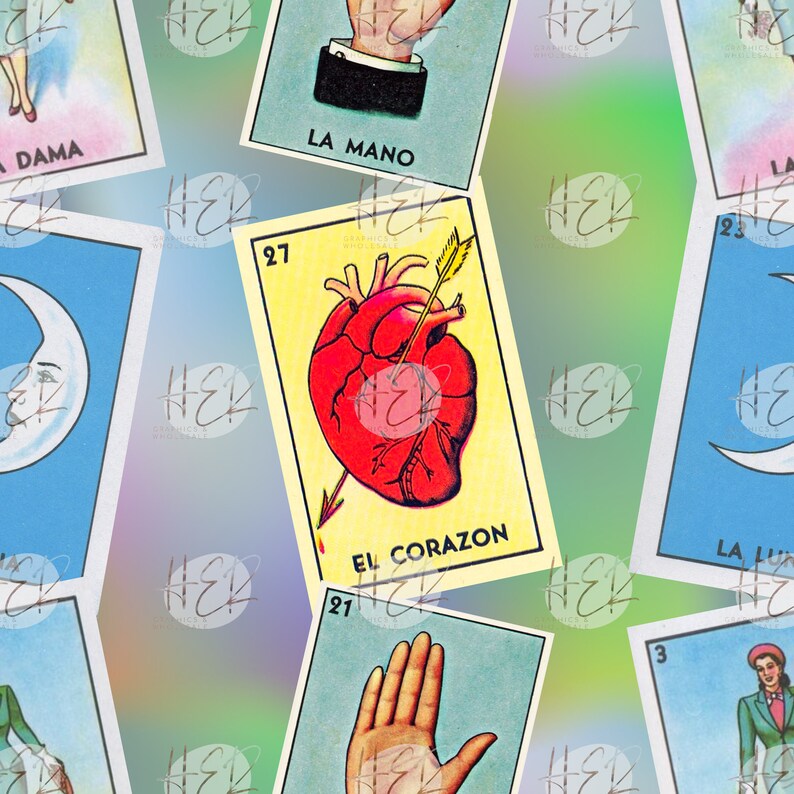 Leteria Pattern Loteria Seamless Pattern Digital File - Etsy