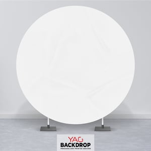 200cm/6.5FT White Background Circle Round Rounded Polyester Custom Backdrop with Elastic Band