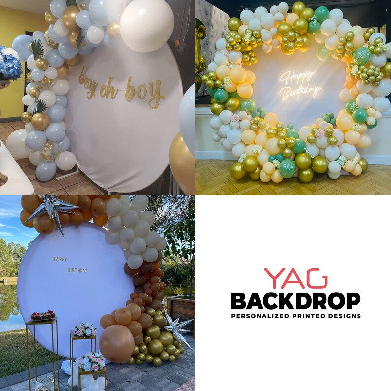 Growth Ring Wooden Round Happy Birthday Backdrop Kit