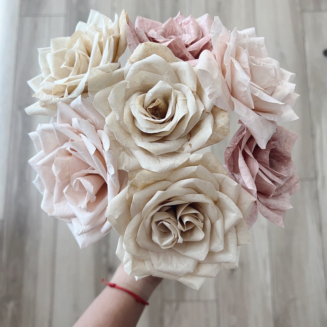 Purchase Paper Roses Hand-dyed Paper Rose, Long Stem Flower, Custom Color Keepsake Gift - Etsy