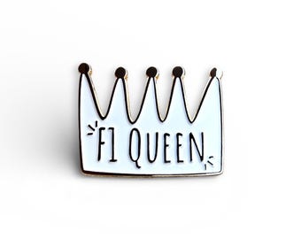 F1 Enamel Pin, Gold Crown Badge, Formula 1 Gift