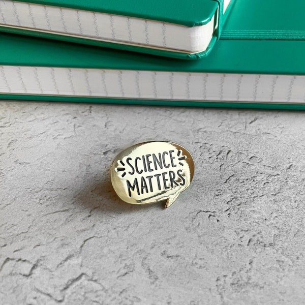 Science Matters Hard Enamel Pin - Black and Gold