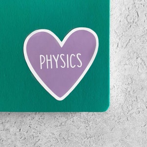 Physics Heart Sticker - Purple