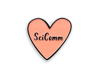Ich liebe SciComm Emaille Pin, Wissenschafts Kommunikation Herz Abzeichen, Wissenschaft Geschenk