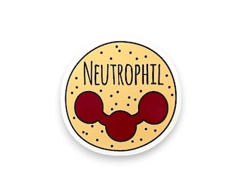 Neutrophil Vinyl Sticker, Immune Cell Sticker, Biology Science Gift