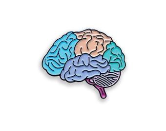 Brain Enamel Pin, Brain Anatomy Badge, Neuroscience Science Gift