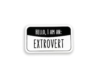 Extrovert Vinyl Aufkleber, Persönlichkeits Aufkleber, Extrovert Geschenk